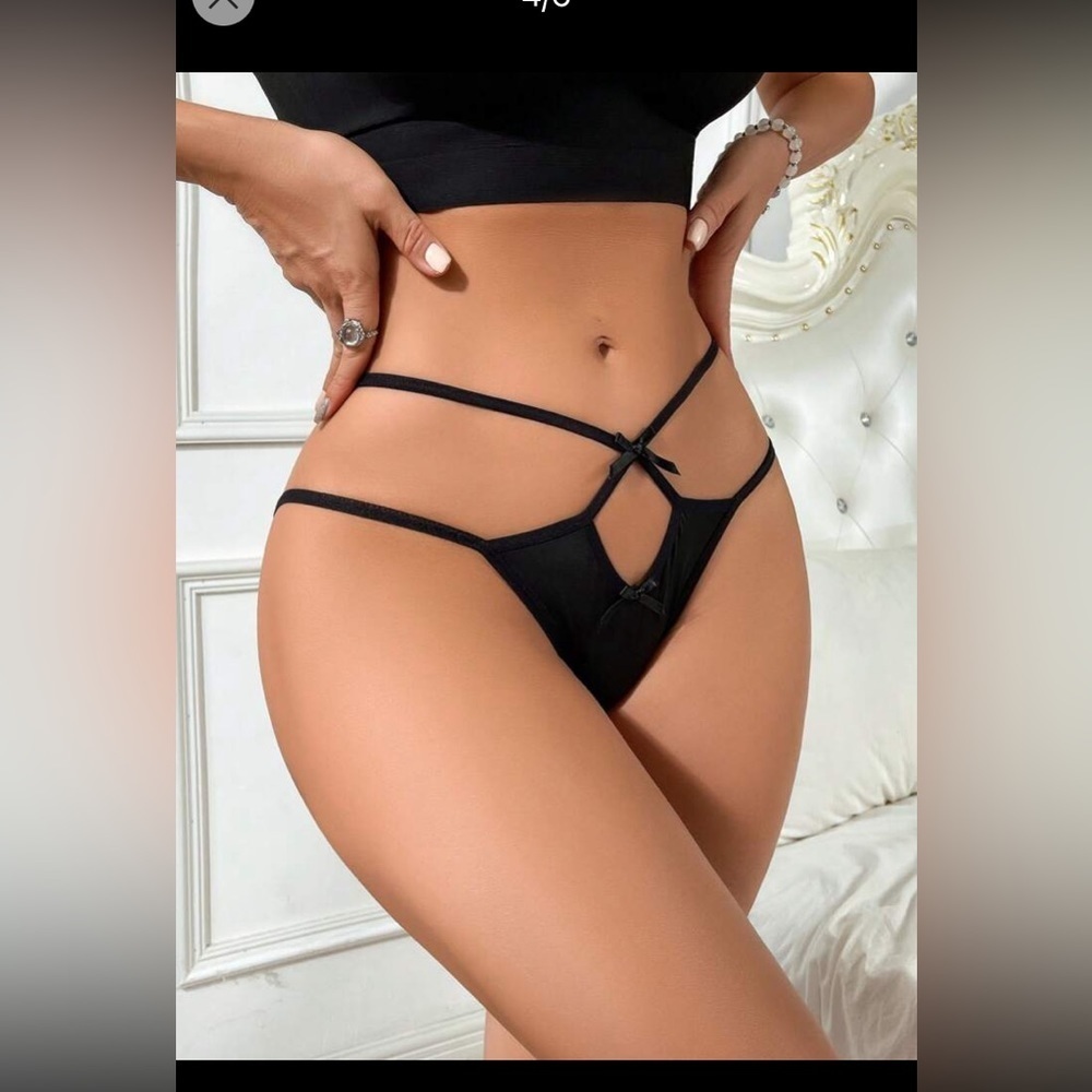 Women's Hollow Out Butterfly Bowknot Triangle Panties size S new without…